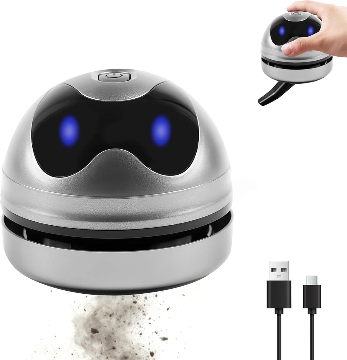 Tafelstofzuiger, mini-tafelstofzuiger, kleine handstofzuiger, USB-oplaadbare stofzuiger, draagbaar, hoog zuigvermogen, elektrische stofreiniger, tafelstofzuiger, mini voor desktop, kantoor, auto