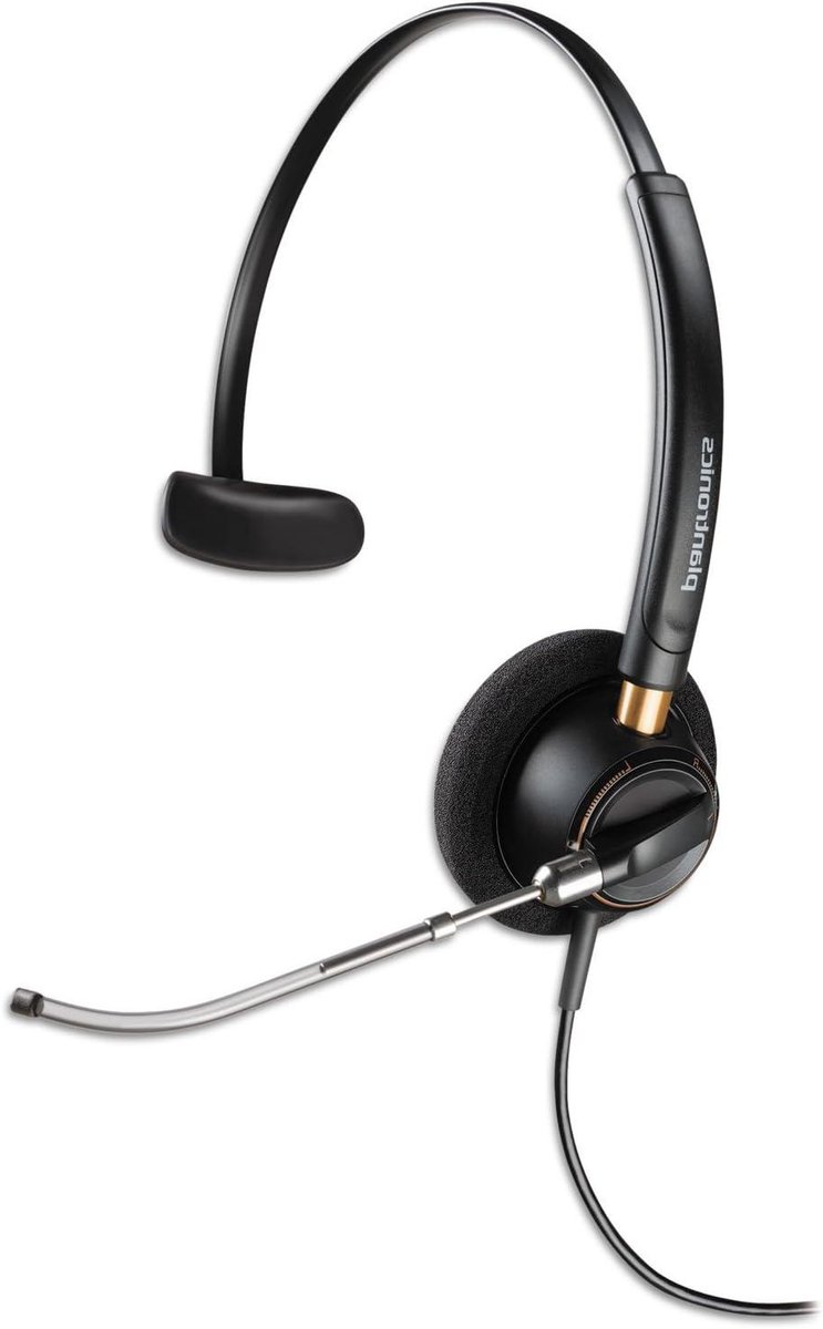 Bedrade Headset - Professionele Oortelefoon - Duidelijke Gesprekken - Geluiddempende Microfoon - N.v.t. - Zwart