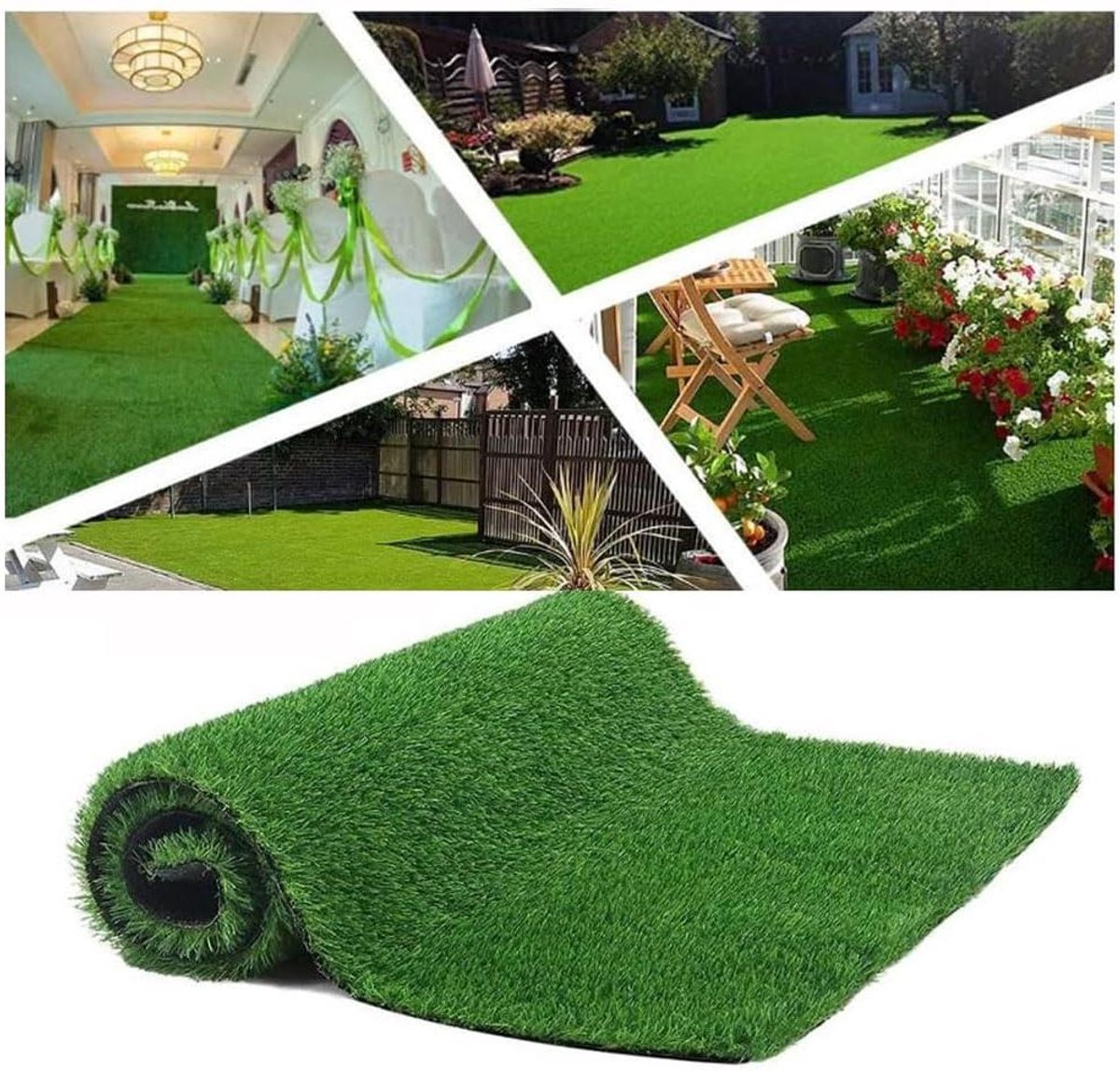Kunstgras Tapijt - Nep Gazon - Tuin Decoratie - Hoge Kwaliteit Plastic - 3x6 Meter - Groen