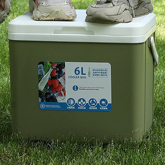 Campingkoelbox - Geïsoleerde thermobox - Outdoor avonturen - Lekvrije isolatie - 6 liter - Groen — afbeelding 2