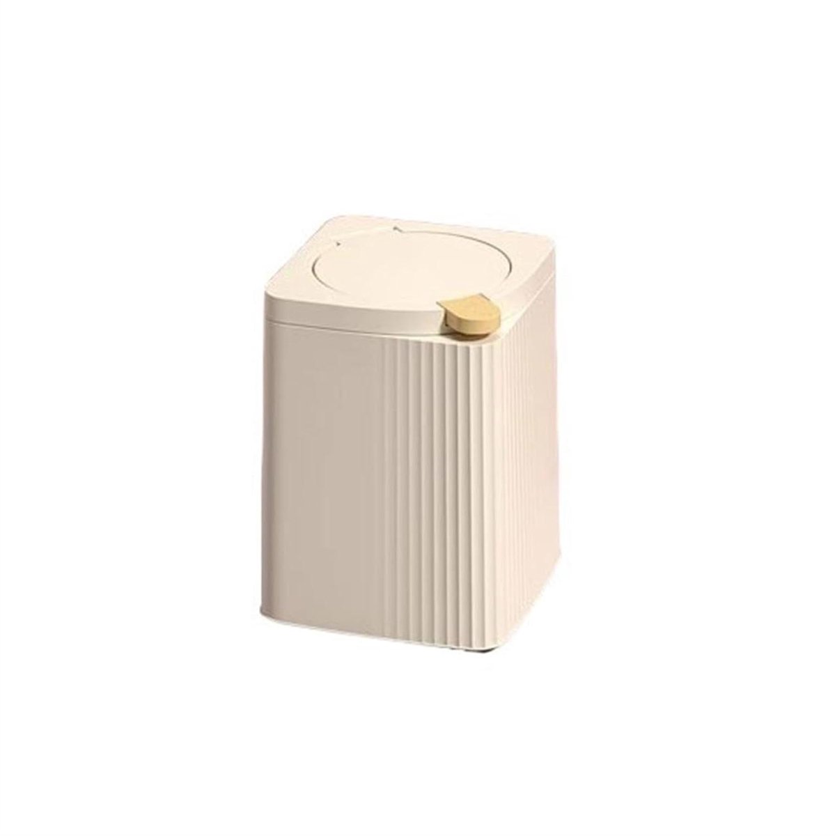 Badkamer prullenbak Prullenbak met deksel Huishoudelijk licht Luxe woonkamer Desktop Grote capaciteit Drukknopdeksel Toilet Badkamer Keuken Afvalmand Prullenbak(Wit,Klein)