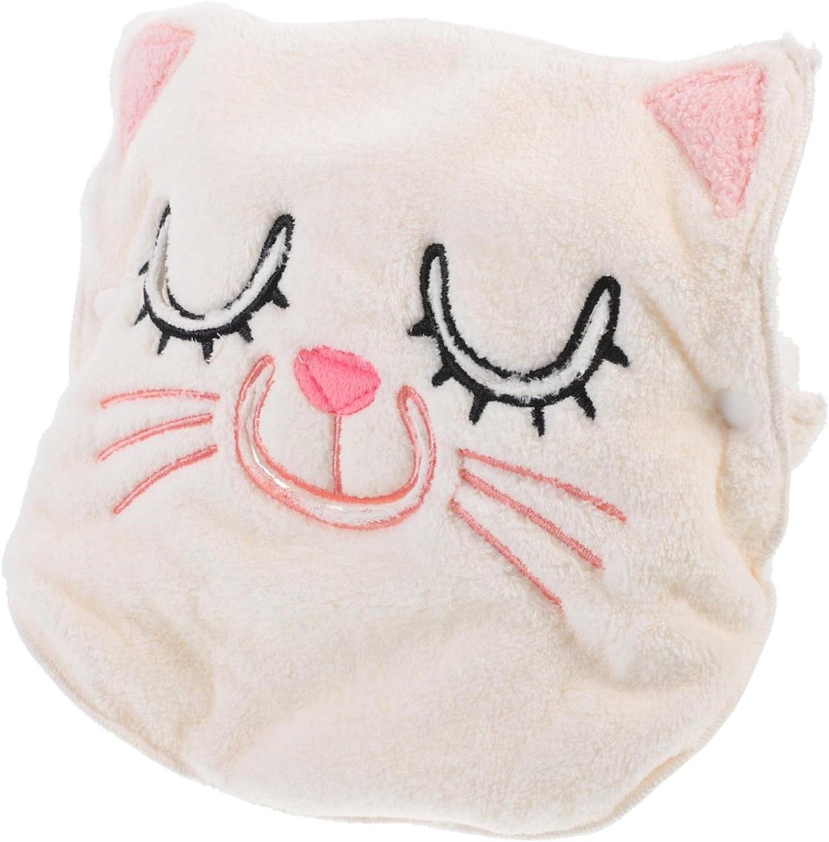 Gezichtsmasker Handdoek - Koraalfleece masker - Gezichtsbehandeling thuis - Cartoon ontwerp - 23 x 21.5 cm - Wit