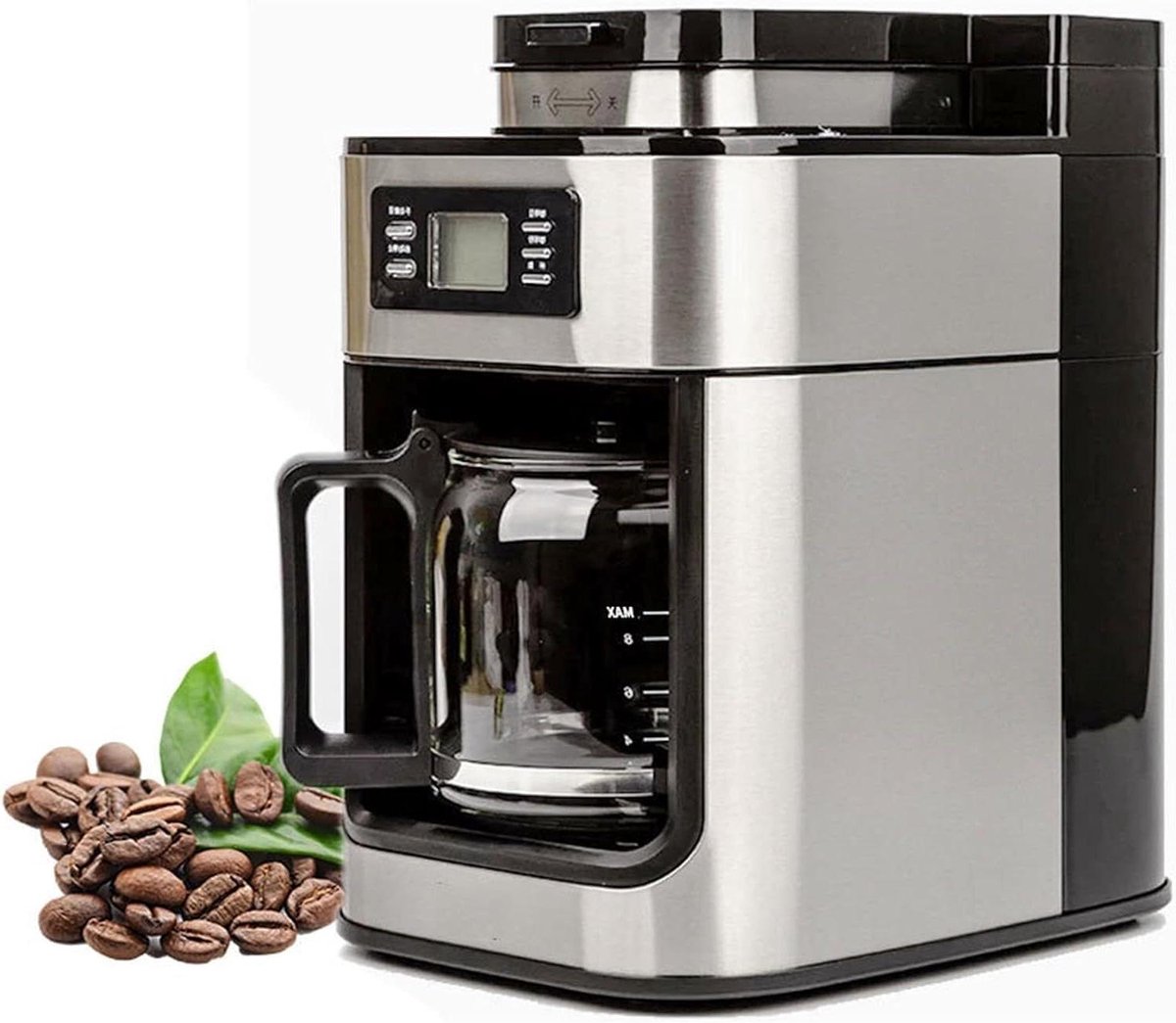 Koffiezetapparaat met Molen - Espressomachine Automatisch - Verse Koffie Maken - Italiaanse Drukpomp - 15 Bar - Roestvrij Staal