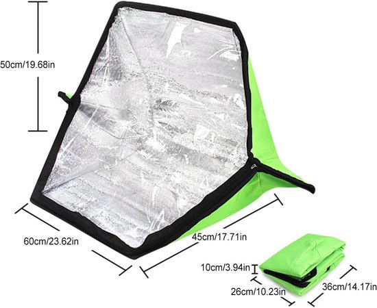 Zonne Oven - Zonne Kooktoestel - Buiten Koken - Opvouwbaar Ontwerp - 37L x 265B x 115H cm - Zwart — afbeelding 5