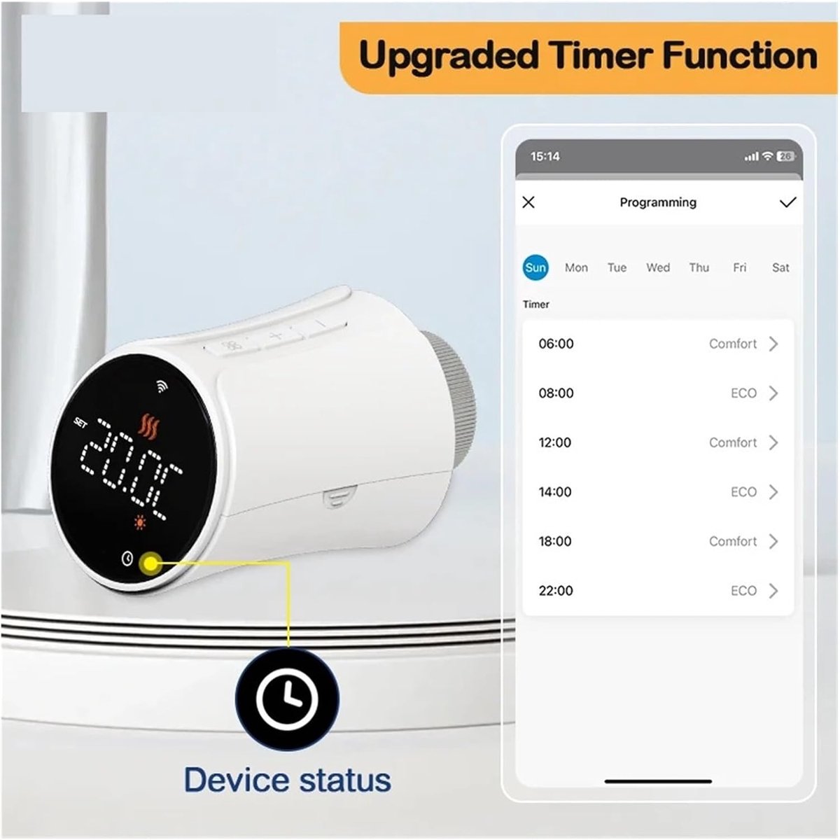 Slimme TRV-thermostaatkop Radiatorkraanactuator For Thuistemperatuurregeling Op Afstand Compatibiliteitsverklaring(Zigbee-1pcs)
