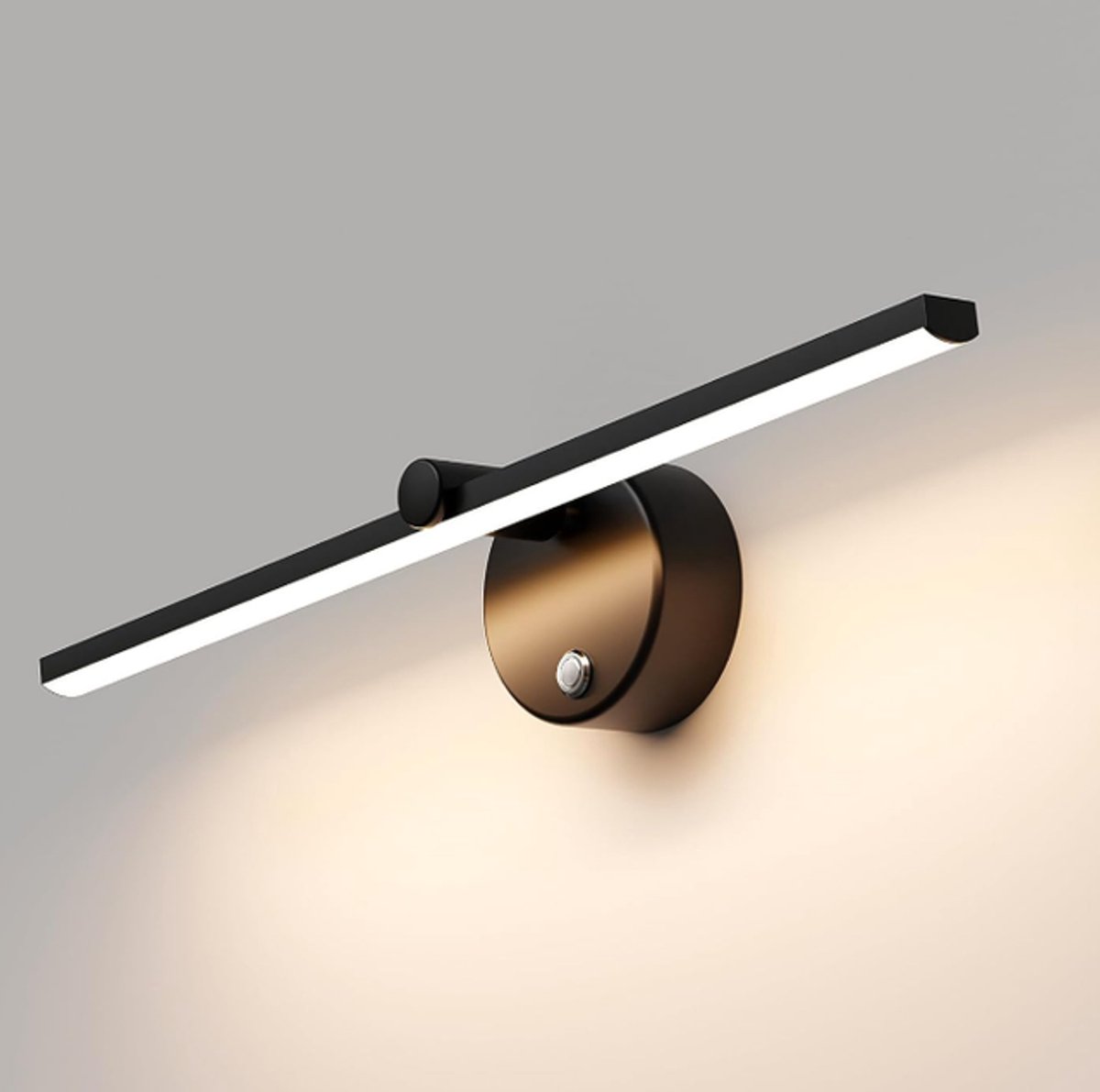 LED lamp - Dimbaar wandlampje - 300° draaibaar nachtlampje - Binnen wandlampen - Warm LED-licht - 2700K-3200K - Zwart - 41 cm
