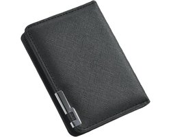 Wallet Men Women Slim Bifold Rfid Blocking Business Style Multi Card Holder Purse With Id Window For Daily Work Travel-black