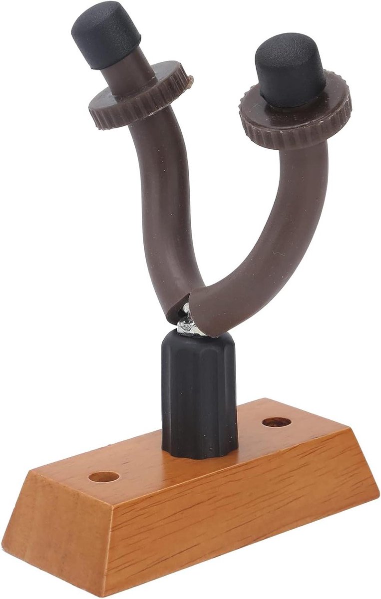 Houten Gitaarhanger - Instrumenten Muurbeugel - Veilig Opbergen - Verstelbare Stopper - 15 x 10 x 4 cm - Natuurlijk Hout