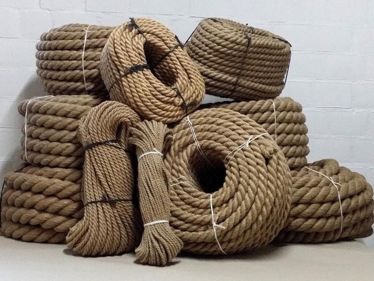 Jute touw - Natuurlijk touw - Decoratie en bevestiging - 3-voudig geslagen - 20 mm x 20 m - Natuurlijk