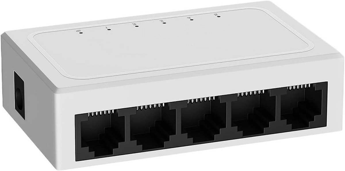 Netwerk Switch - Ethernet Hub - Internet Verbinding - Gigabit Snelheid - 5 Poorten - Zwart