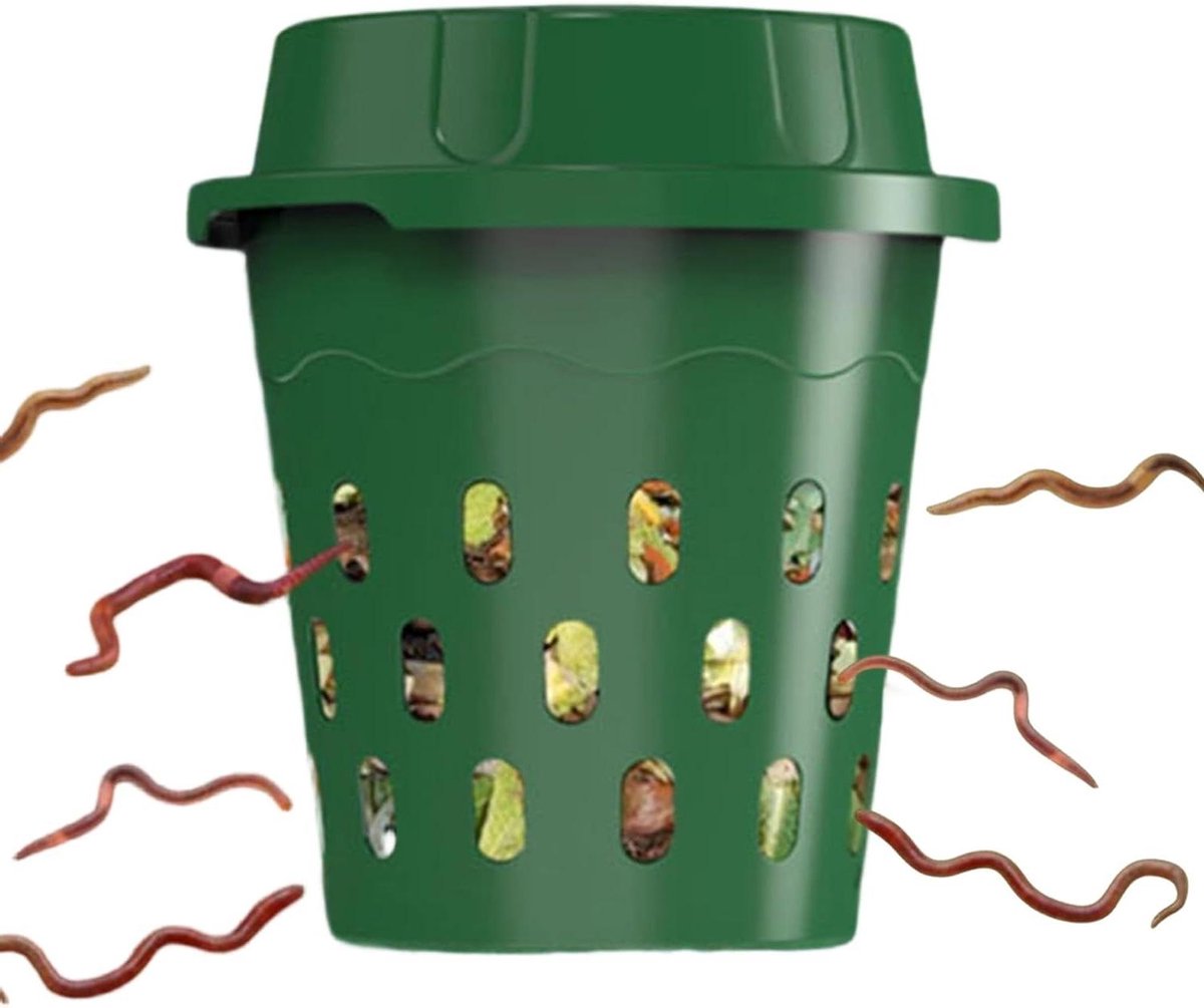 Ondergrondse Compostbak - Bodem Composter Deksel - Bodem Verbeteren - Verbeterde Ventilatie - 26.4 x 25.9 x 25.5 cm - Groen