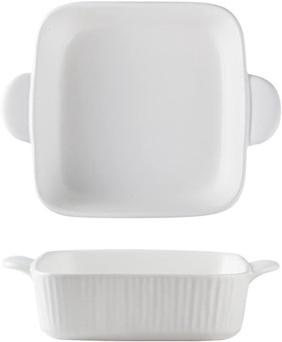 Ovenschaal Keramische ovenschaal met dubbele oren Thuis Fruitsalade Plaat Hotel Kaas Ovenschaal Magnetron Servies Lasagne Pannen (Color : D)