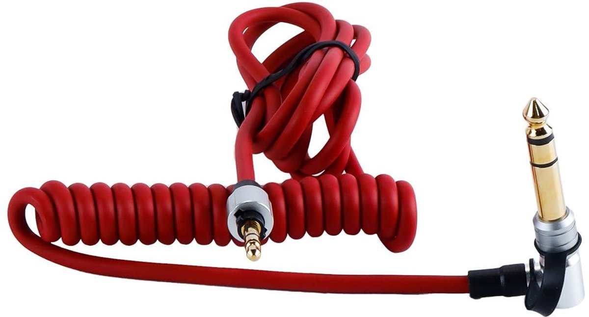 Ausi 3.5mm to 3.5mm & 6.5mm Replacement Audio Aux Cable Compatible with Monster Beats by Dr. Dre Solo Pro Detox Edition Headphone Extension Cable (Red)