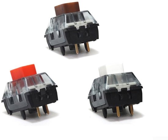 Mechanische Toetsenbord Schakelaars - Hot-Swap Schakelaars - Toetsenbord Aanpassen - 30 Stuks Set - 3-Pin 5-Pin - Wit Rood Bruin — afbeelding 2