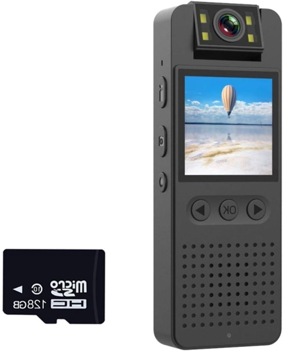 Draagbare Camera - Mini Recorder - Veiligheid Vastleggen - Infrarood Nachtzicht - 128GB Opslag - Zwart