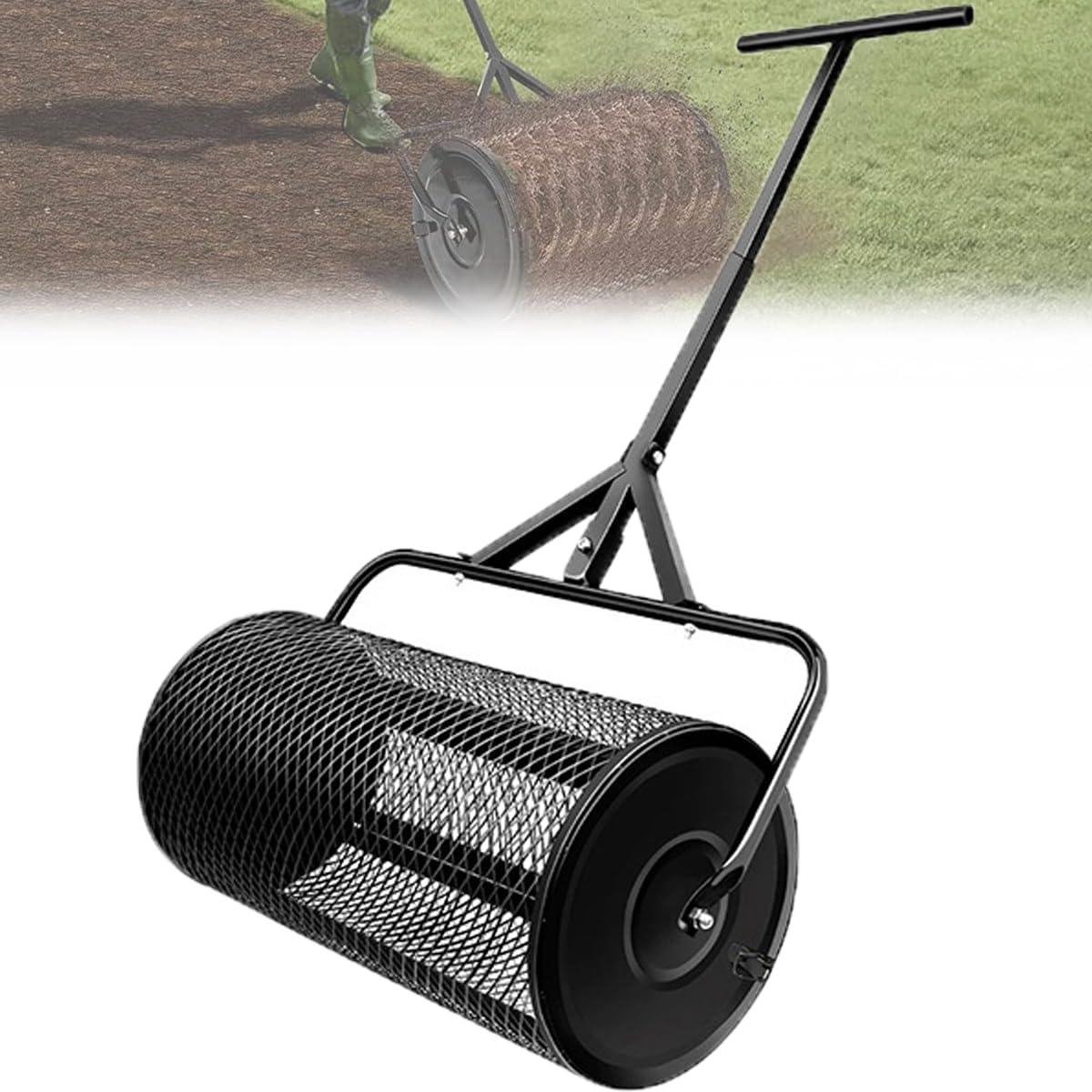 Tuinstrooier - Meststrooier Compoststrooier - Efficiënt Bemesten - Grote Gaaspoort - 42cm x 42cm x 68cm - Zwart