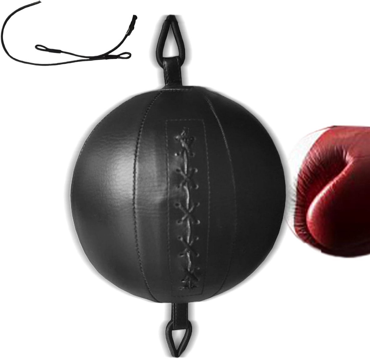 Boksreflexbal - Reactietrainer - Snelheidstraining - Stabiele constructie - 20 cm diameter - Zwart