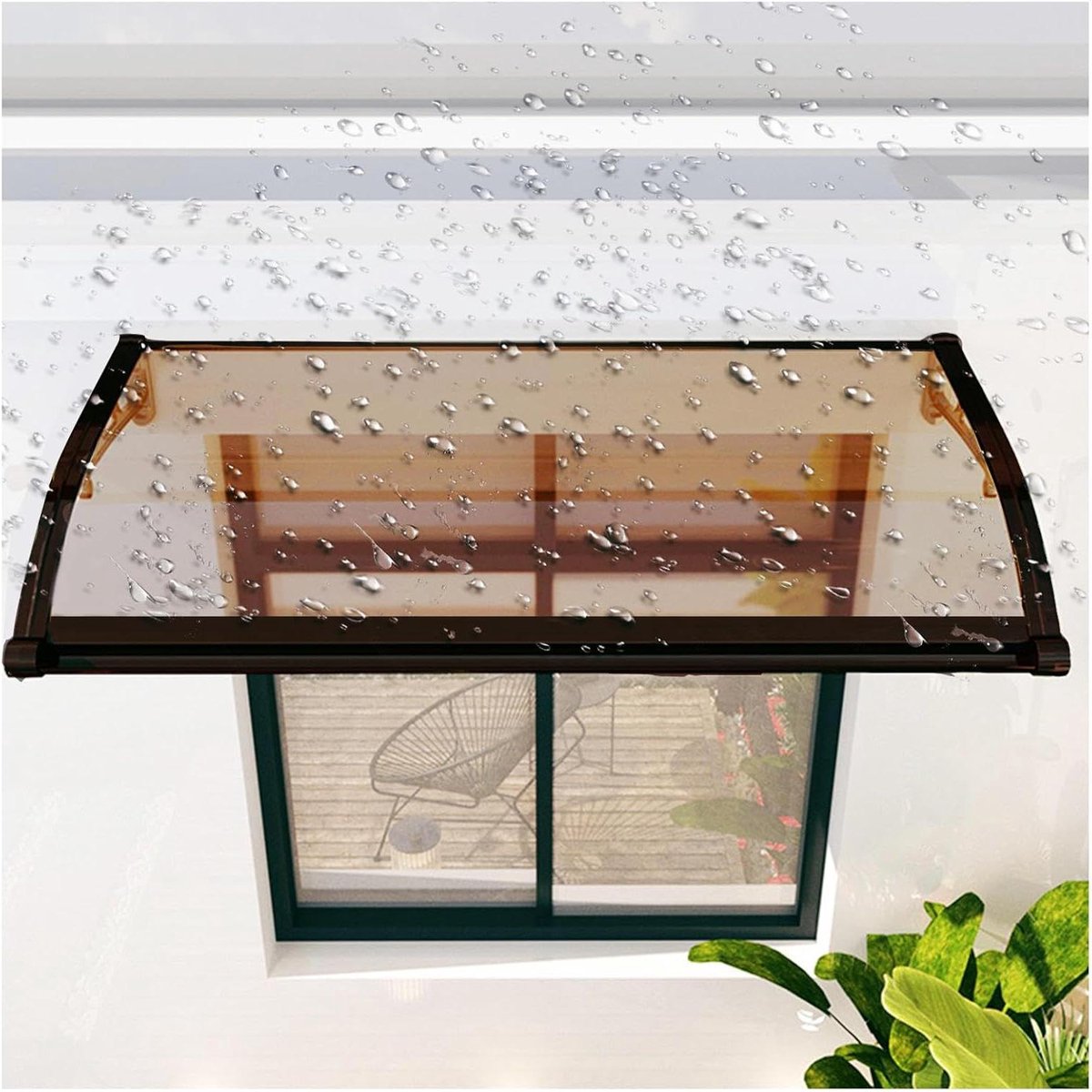 Overkapping Huisdeur - Luifel Buiten - Bescherming Weer - Aluminium Frame - 60 x 100 cm - Transparant