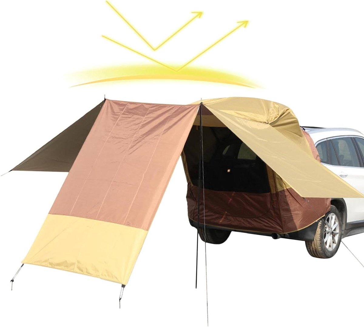 Auto Kampeertent - SUV Koffertent - Buiten Kamperen - Zonwerende Coating - Voor 8 Personen - Koffie