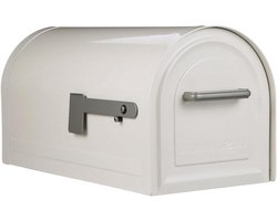 Architectural Mailboxes Reliant Grote Capaciteit, vergrendeling, Gegalvaniseerde Staal Post Mount Brievenbus, Wit