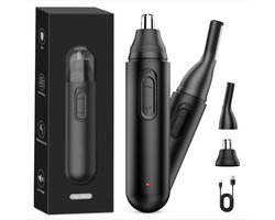 Neustrimmer, Neus- en Oorhaartrimmer Oplaadbaar via USB, LCD-scherm, IPX7 Oortrimmer, Neusscheer voor Mannen en Vrouwen