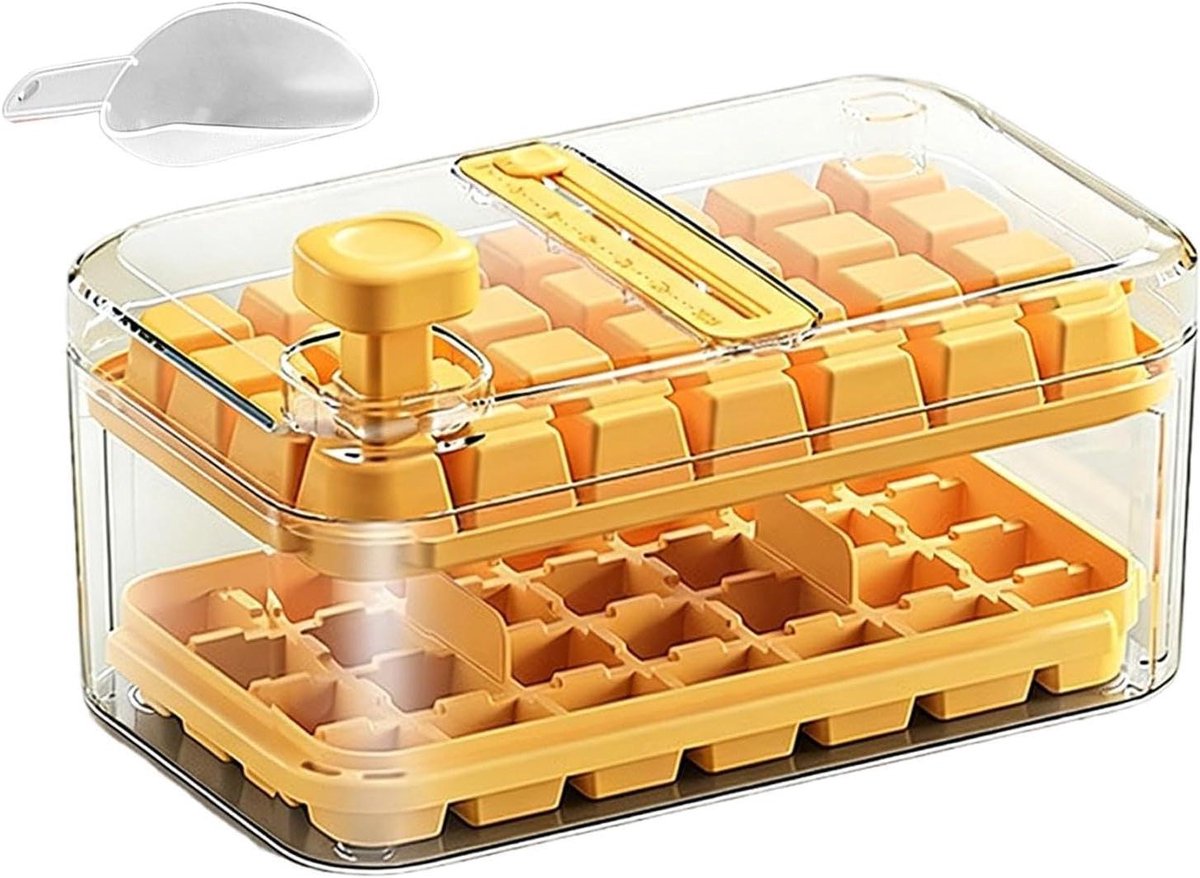 IJsbakjes Diepvriezer - Ijsblokjesvorm - Dranken Koelen - Efficiënte Ijsvrijgave - 20 x 10 x 9 cm - Beige Geel