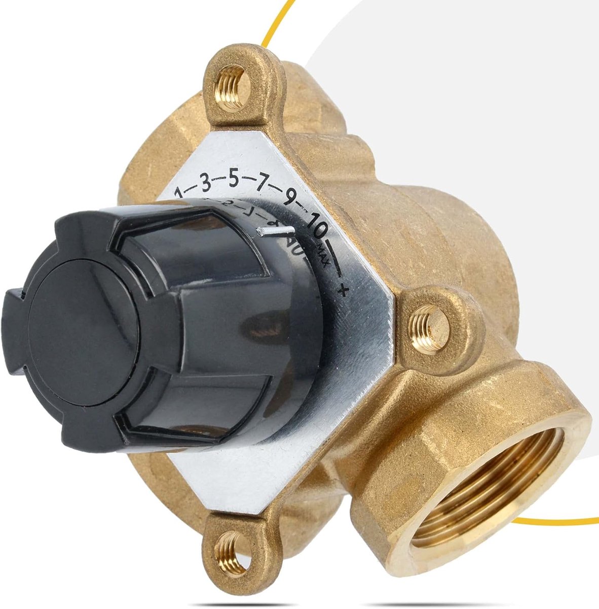 Drieweg Mengventiel - Thermostatisch Regelventiel - Centrale Verwarming - Messing Constructie - DN25 - Zilverkleurig