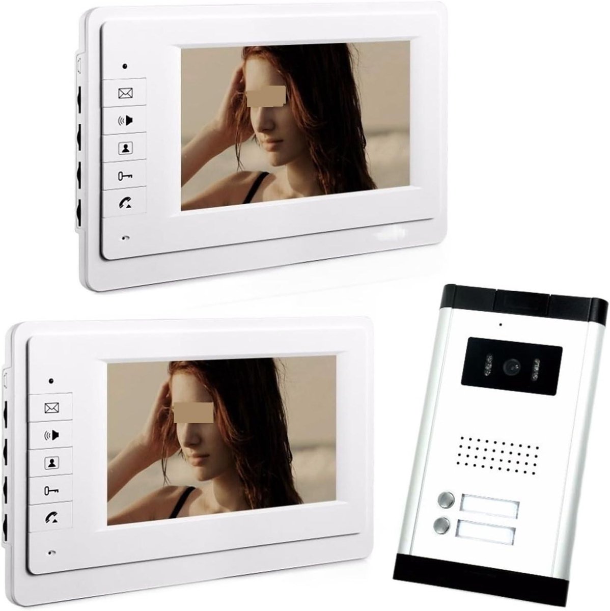 Video Intercom Systeem - Deur Communicatie - Woning Beveiliging - Twee Weg Audio - 7 Inch Scherm - Zwart