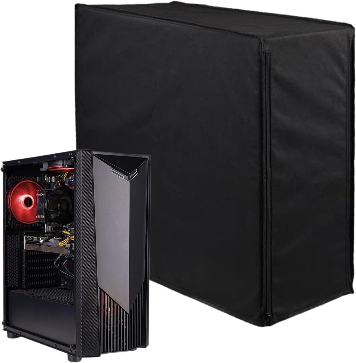 CPU stofhoes - Computer beschermhoes - Desktop bescherming - Waterdicht nylon materiaal - 62 x 26 x 52 cm - Zwart
