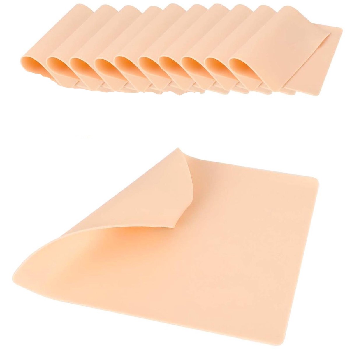 carmdering - Tattoo Oefenhuid - Kunstmatige Huid Voor Tattoos - Silicone Oefenvel - Tweezijdig Gebruik - Realistische Kleuropname - Hoogwaardig Silicone - Zacht En Elastisch - Veilig Oefenen Zonder Risico - 10 Stuks