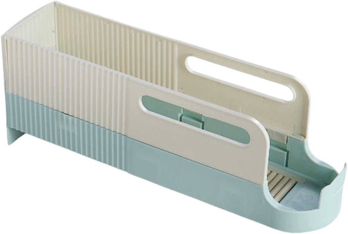 Drank Opbergsysteem - Blikjes Dispenser - Koelkast Organiseren - Slim Automatisch Bijvullen - 12.5cm Hoog - Blauw