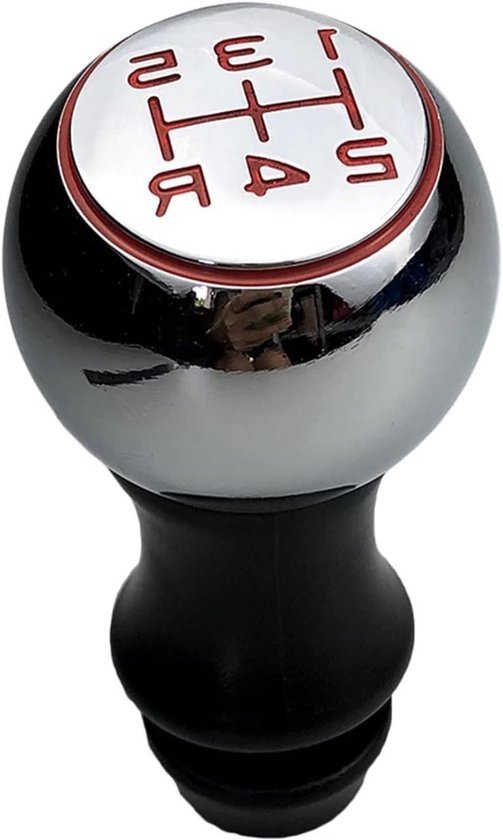 Versnellingspook Knop - Pook Hendel - Auto Aanpassing - Ergonomisch Ontwerp - 5 Versnellingen - Chroom Zwart Rood — afbeelding 2