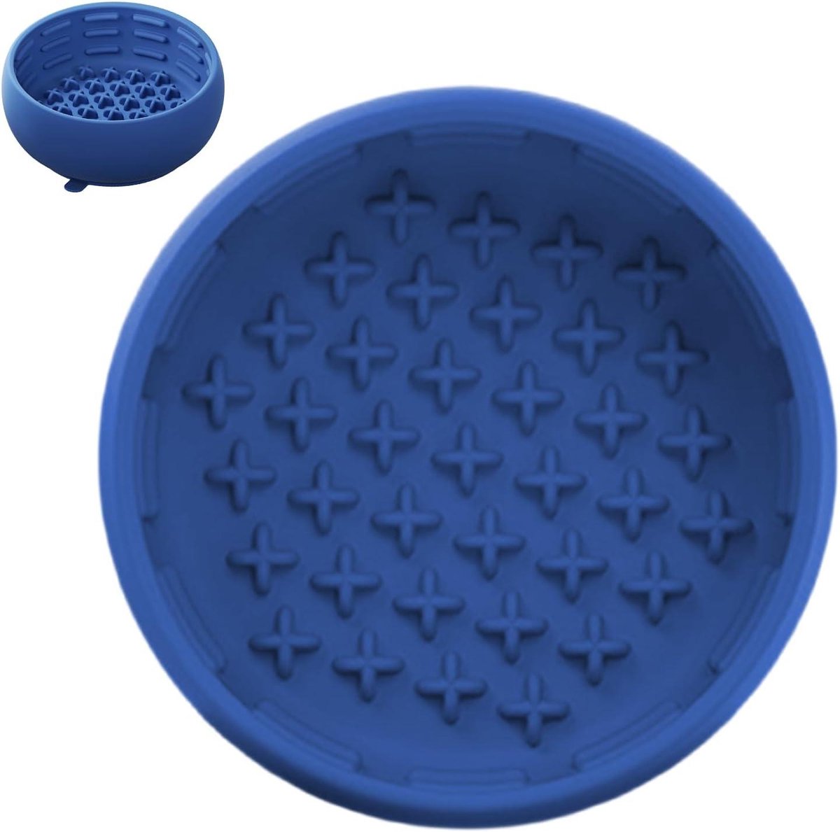 Langzame Voederbak Hond - Interactieve Voerbak - Gezond Eten - Zuignap Bodem - 14.7L x 14.5B cm - Blauw