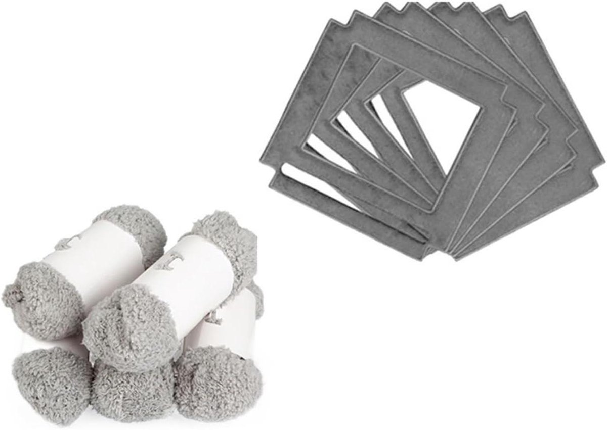 Reinigingsonderdelen Ramen - Accessoires Kit - Ramen Zemen - Hoogwaardige Materialen - 4 Stuks - Grijs