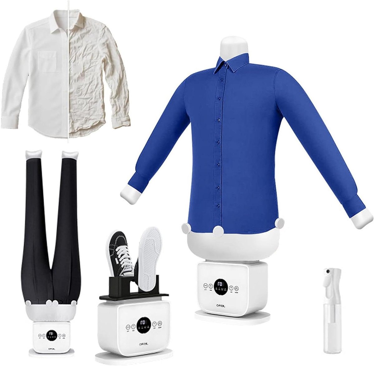 Automatisch Strijkapparaat - Stoomstrijkijzer Systeem - Kreukvrij Kleding - 360 Graden Dekking - 10 Minuten Snel - Wit