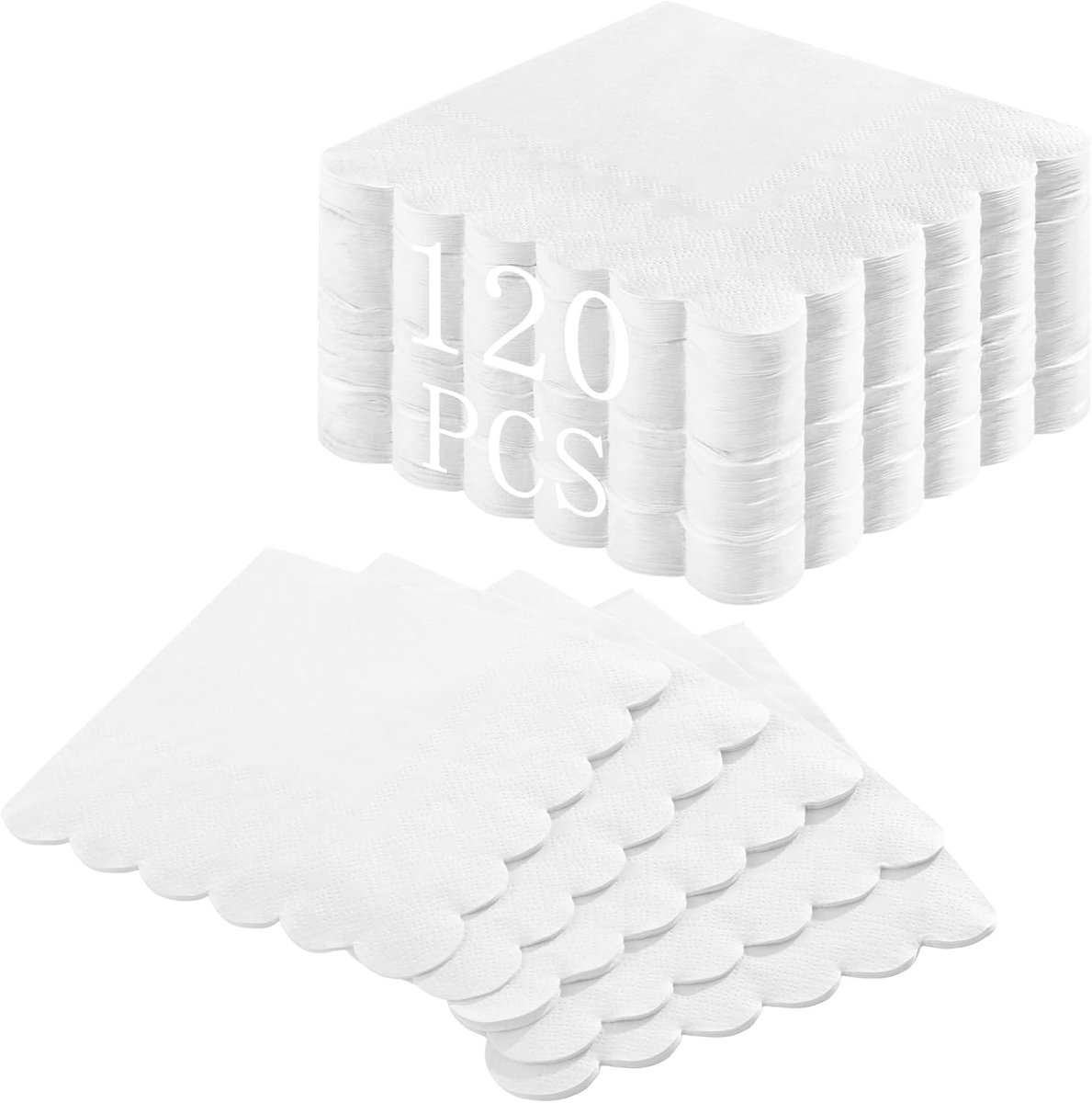 Servetten Papieren - Servetten - Tafel Servetten - Papier - Papieren Wegwerp Servetjes - Feestservetten - Voorjaar Servetten - Lunch/Diner Tafel Decoratie - 2 Laags - Wit - 120 Stuks - van Imperatoris