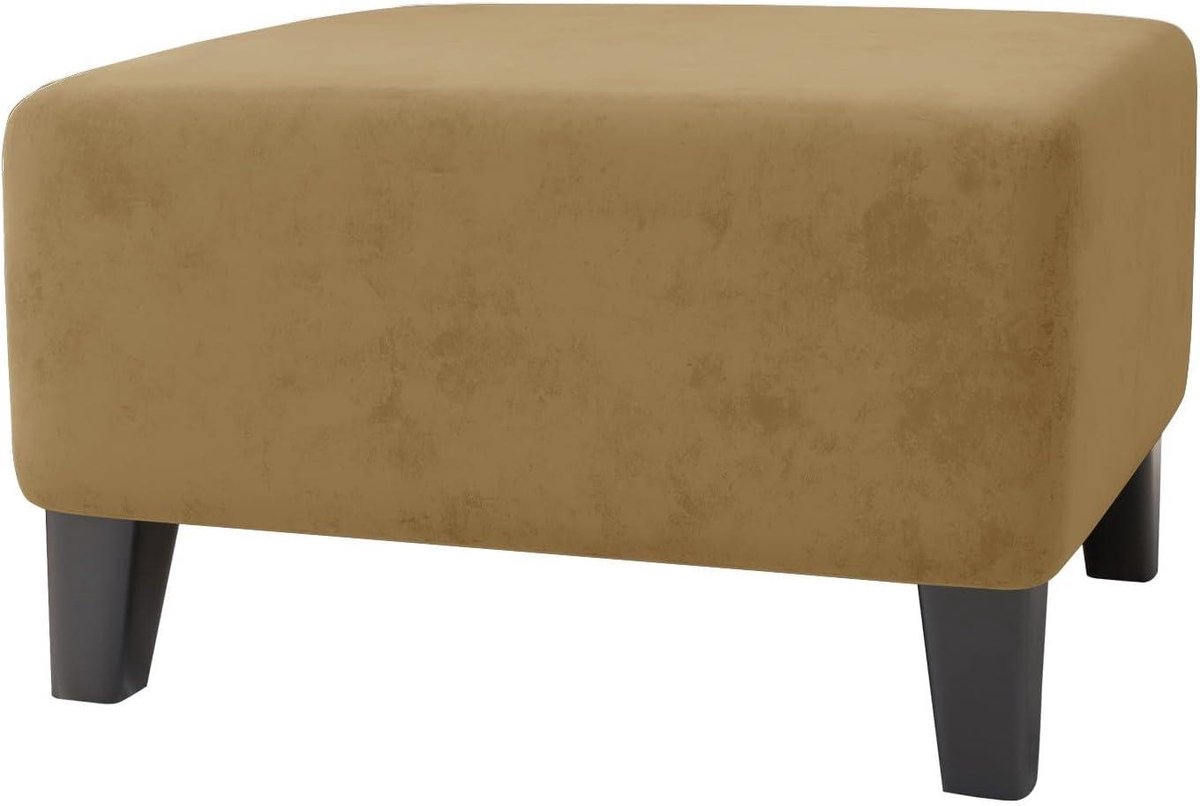 Ottoman Hoezen - Voetenbank Overtrek - Woonkamer Decoratie - Elastische Pasvorm - Maat XL - Naturel