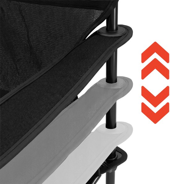 MOZY® - Inklapbare Campingstoel - Zwart - tot 120 kg - met Armleuningen en Bekerhouder - in Draagtas - Antislip - Campingstoel - Visstoel - Vissen - Vissersstoeltje van MOZY® — afbeelding 3