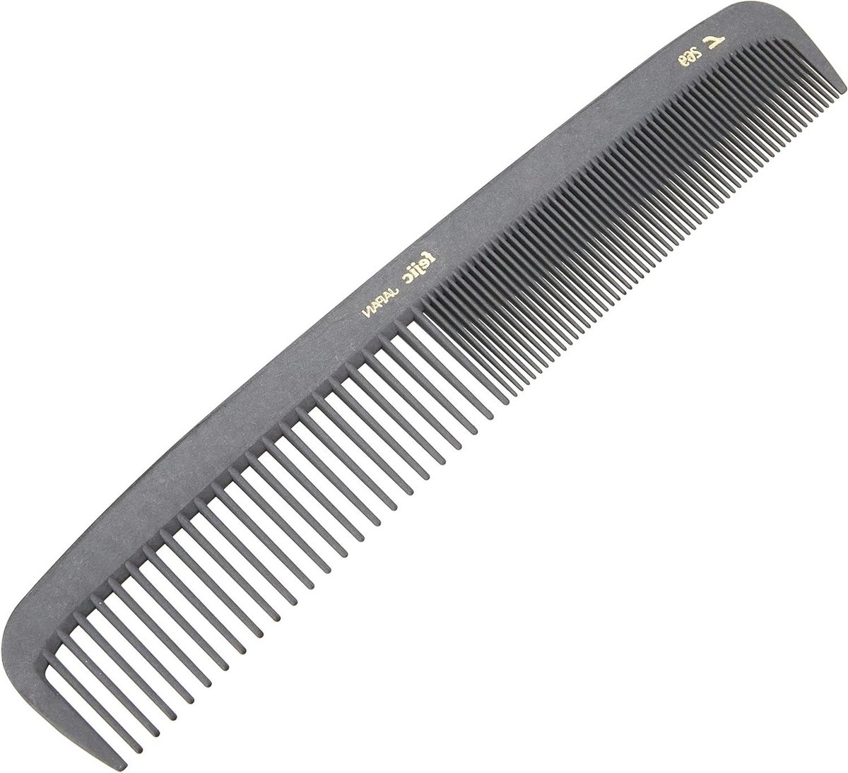 Dameskam Koolstofvezel - Stylingkam Fijn Haar - Haar Styling - Voor Nat en Droog - 18.3 cm - Zwart