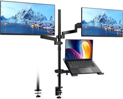 Monitor Laptop Arm - Verstelbare Stand - Ergonomisch Werken - 3-in-1 Design - Tot 32 Inch - Zwart