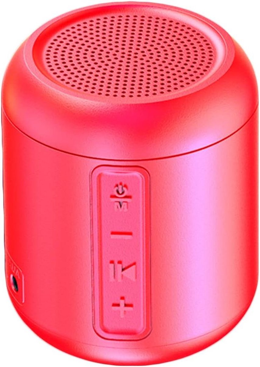 Draadloze speaker - Mini geluid - Muziek luisteren - Meerdere aansluitingen - Compact formaat - Rood