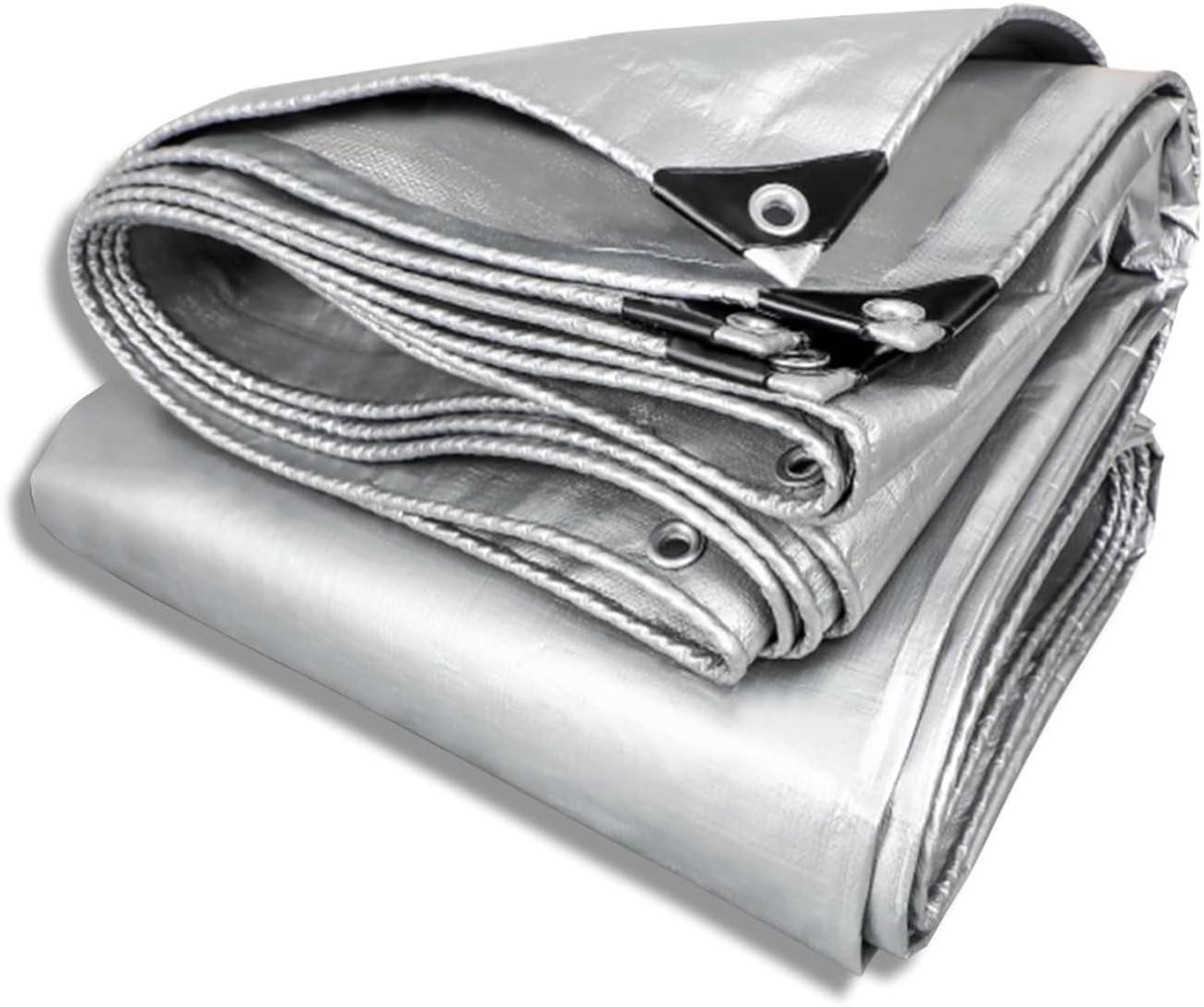 Waterdicht Afdekzeil - Beschermhoes Zeil - Tuinmeubelen Beschermen - Versterkte Randen - 140 x 250 cm - Zilver
