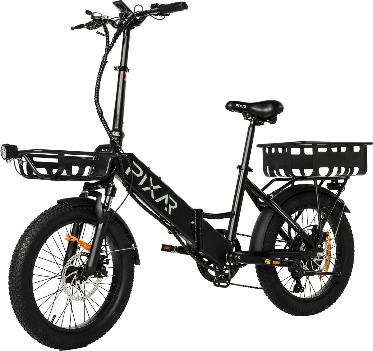 Galaxy Wind Opvouwbare E-bike 20x3.0 Inch 499Wh EVE Accu Tot 45 km Bereik 250W Naafmotor Shi o 7 Versnellingen Voorvorkvering Achterdrager-zwart