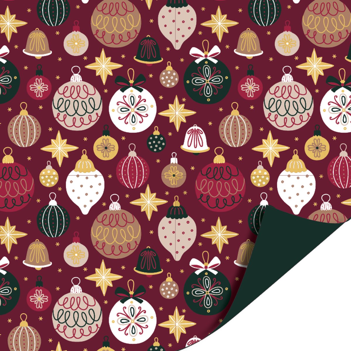Cadeaupapier 70x200 cm - Classic Christmas - Christmas ornaments