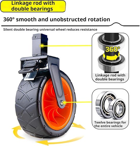 Grote bolderkar - Opvouwbare kar - Buitengebruik - All-terrain wielen - 150 liter - A — afbeelding 4