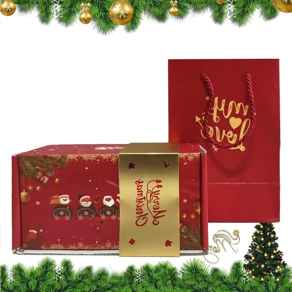 Kerst Geld Box - Cadeau Presentatie - Geld Geven - Feestelijk Patroon - 20x13x2 cm - Meerkleurig