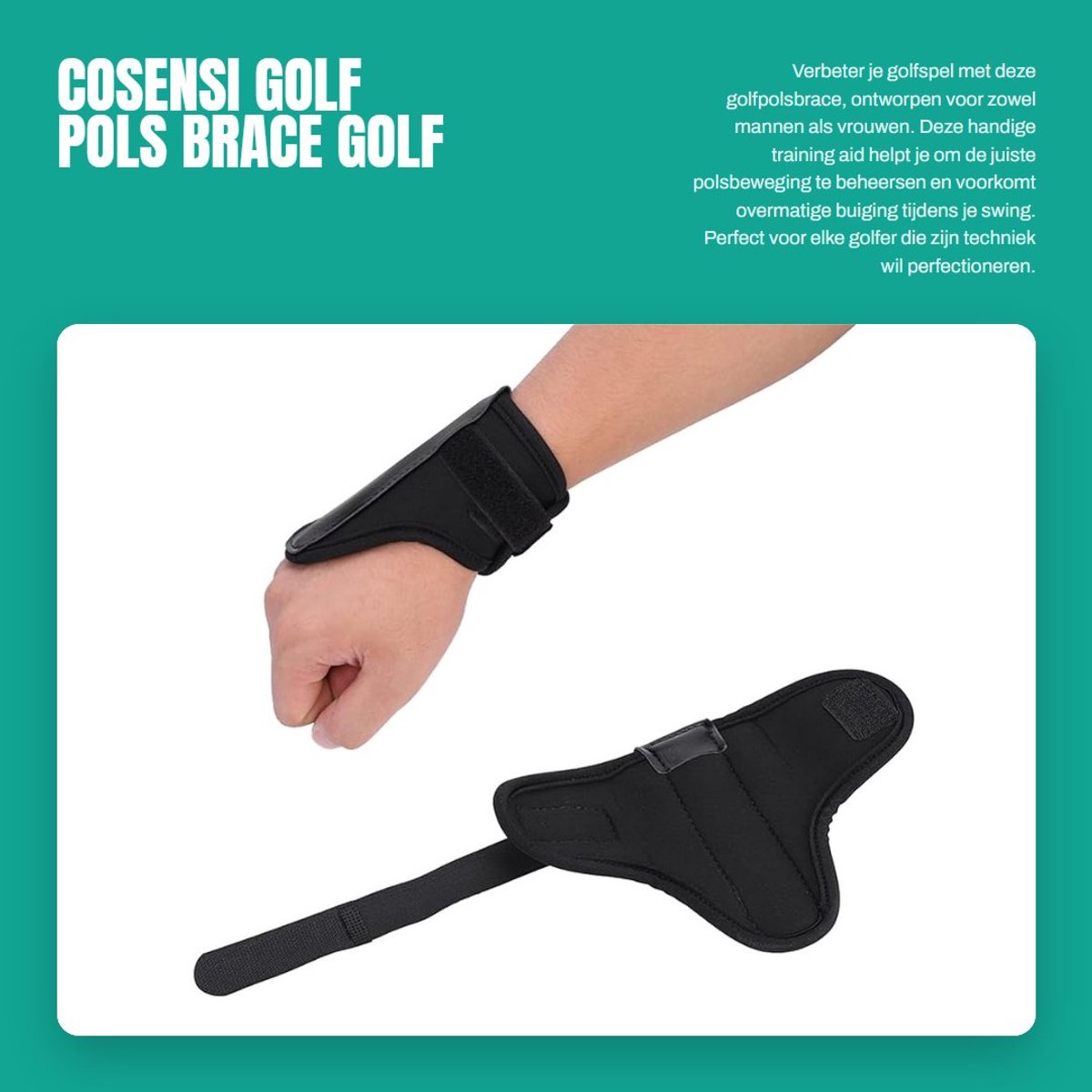 Dailygoods- Polsbrace Golf - Duurzaam Materiaal - Bescherming Pols - Golf Training Hulp - Voor Mannen/Vrouwen - Hoogwaardige Afwerking - Golfhandschoen