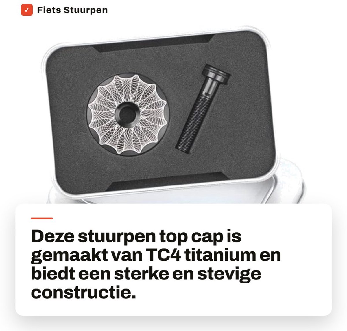Dailygoods- Stuurpen Verlenging - TC4 Titanium - Lichtgewicht 28.6mm - Waterdicht - Universeel - Inclusief Metalen Doos - Fietsafdekking