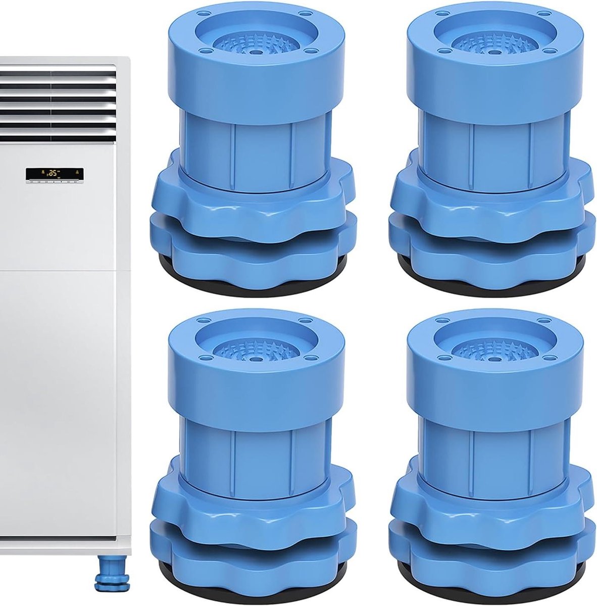 Wasmachine Onderzetters - Trillingsdempers - Geluidsreductie - Dubbellaags Ontwerp - 4 Stuks - Blauw