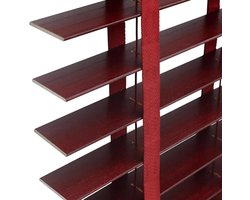Houten Jaloezieën - Privacy Gordijnen - Raam Decoratie - 5cm Lamellen - W80cm x H130cm - Donkerrood